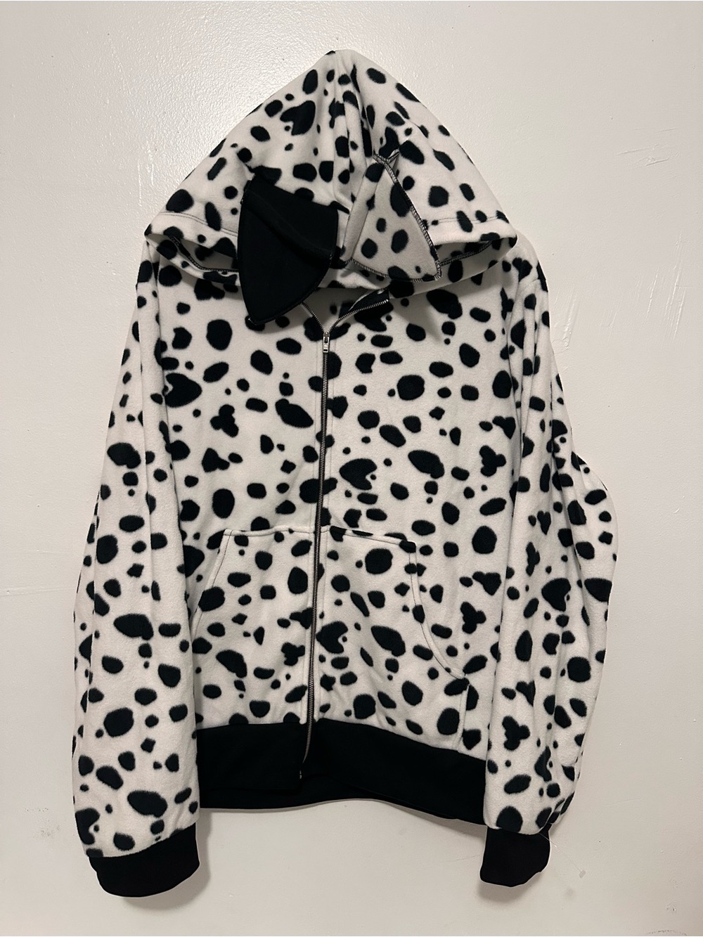 California Costumes Dalmatian Print Fleece Hoodie Jacket - Black & White